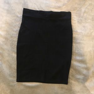 Tight knit black knee length skirt